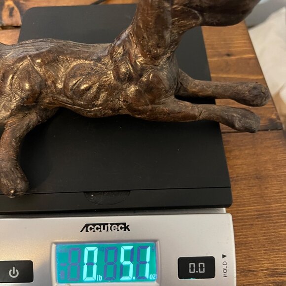 Handcrafted Dark Tan Leather Dog Figurine Sculpture Glass Eyes - Picture 10 of 10